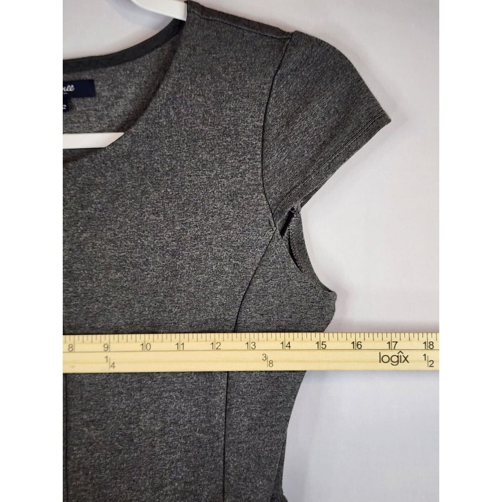 Madewell Dress Womens Small Dark Gray Stretch Pleated Classic Fit & Flare Mini - Picture 4 of 14